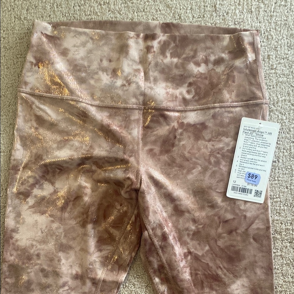 NWT Lululemon Align 25” rose gold, 12